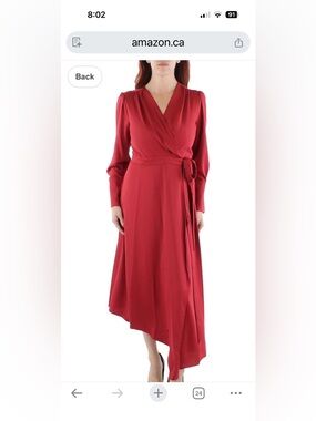 BCBG Red Wrap Maxi Dress
